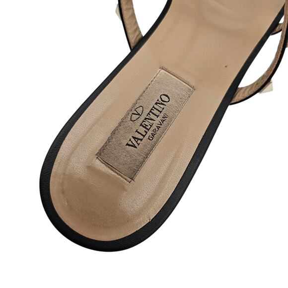 Valentino Garavani Rockstud Flat Slide Sandal Black Leather Size 38.5 US 8.5 - Picture 8 of 11